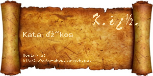Kata Ákos névjegykártya